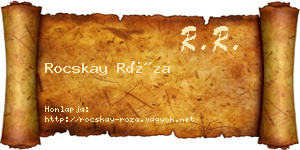 Rocskay Róza névjegykártya
